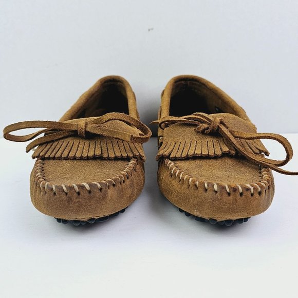 Minnetonka Moccasin Women’s Driving Shoe Tan Suede 593 Size 6.5 - Picture 5 of 9